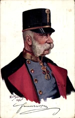 Künstler Ansichtskarte / Postkarte Santis, N. v., Kaiser Franz Joseph I., Portrait