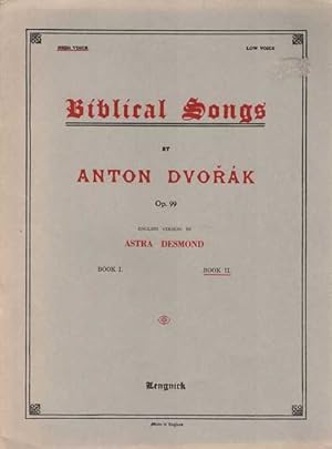 Seller image for Biblical Songs by Anton Dvorak Op. 99 Book II High Voice for sale by Leura Books