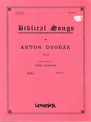 Immagine del venditore per Biblical Songs by Anton Dvorak Op. 99 Book I High Voice venduto da Leura Books