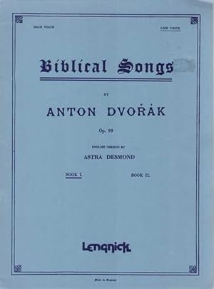 Immagine del venditore per Biblical Songs by Anton Dvorak Op. 99 Book I Low Voice venduto da Leura Books