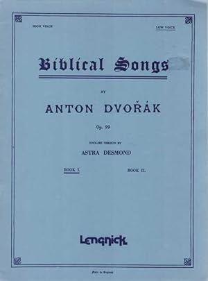 Biblical Songs by Anton Dvorak Op. 99 Book I Low Voice