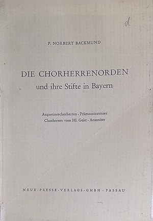 Seller image for Die Chorherrenorden und ihre Stifte in Bayern. for sale by books4less (Versandantiquariat Petra Gros GmbH & Co. KG)