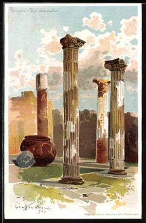 Künstler-Lithographie Pompei, Un peristilio