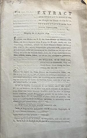 Printed publication 1819 | Extract uit het Resolutie-boek van Gedeputeerde Staten Vriesland 1819,...