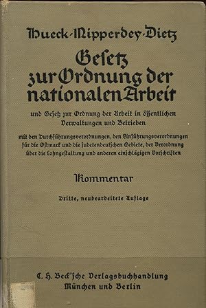 Seller image for Gesetz zur Ordnung der nationalen Arbeit - Kommentar for sale by avelibro OHG