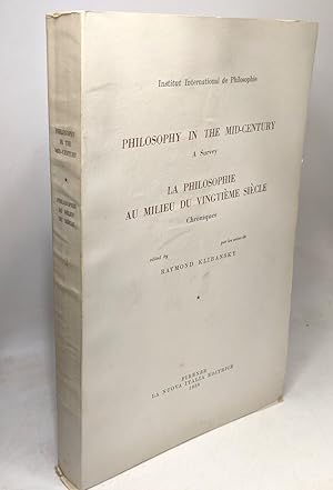 Image du vendeur pour Philosophy in the mid-century: a survey Vol. 1 / La philosophie au milieu du Vingtime sicle. Chroniques; Vol. 1 mis en vente par crealivres