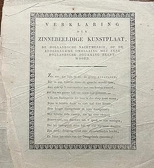 Printed publication ca 1813 | Verklaring bij de spotprent op Napoleon, Verklaring der Zinnebeeldi...