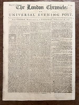 Antique newspaper UK 1758 | The London Chronicle or Universal Evening Post, Vol. III, no 187 Marc...