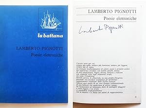Lamberto Pignotti. Poesie elettroniche. Autografato. La battana