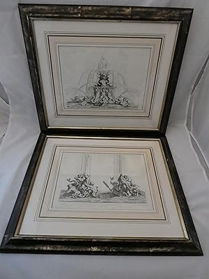 Image du vendeur pour PAIR OF 1680 LOUIS DE CHATILLON ETCHINGS OF FOUNTAINS AFTER CHARLES LE BRUN mis en vente par PHILIP ALLEN