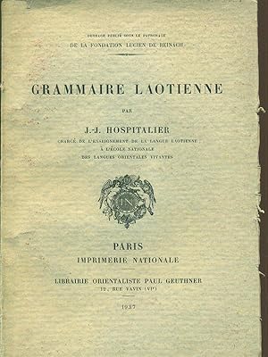 Seller image for Grammaire laotienne for sale by Librodifaccia