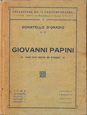 Imagen del vendedor de Giovanni Papini Uno che cerca se stesso a la venta por Biblioteca di Babele