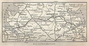 Seller image for 1890 Germany, Kiel, Rendsburg, Wilster, Carta geografica antica, Old map, Carte gographique ancienne for sale by epokamania