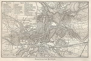 Seller image for 1890 Germany, Potsdam and surroundings, Carta geografica antica, Old map, Carte gographique ancienne for sale by epokamania