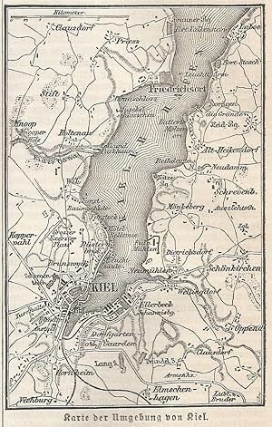 Seller image for 1890 Germany, Kiel, Carta geografica antica, Old map, Carte gographique ancienne for sale by epokamania