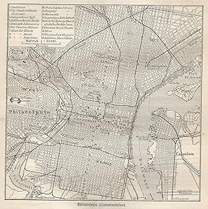 1904 United States, Pennsylvania, Philadelphia, Carta geografica antica, Old City Plan, Plan de l...