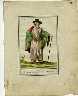 Antique Print-MINORCA-CULTURE-TRADITIONAL-ATTIRE-MAN-WOMAN-UTILITY-Grasset-1797