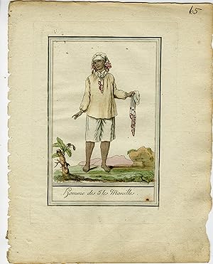2-Antique Prints-MAN-WOMAN-MANILA ISLANDS-PHILLIPINES-Laroque-Grasset-1797