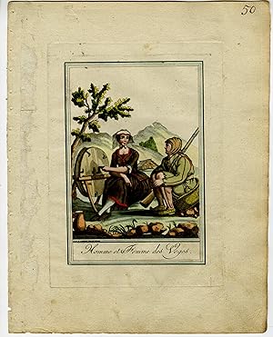 Antique Print-VOSGES-CULTURE-TRADITIONAL-ATTIRE-MAN-WOMAN-Boutlay-Grasset-1797
