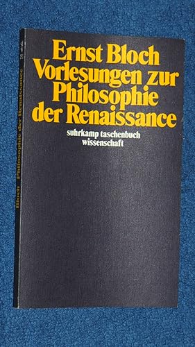 Imagen del vendedor de Vorlesungen zur Philosophie der Renaissance. a la venta por Versandantiquariat Ingo Lutter