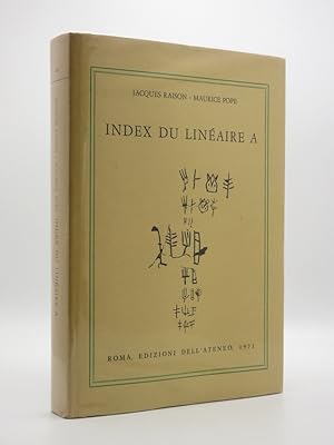 Index du Lineaire A: [Linear A] (Incunabula Graeca Vol. XLI) [SIGNED]