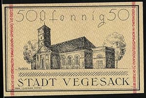 Bild des Verkufers fr Notgeld Vegesack 1921, 50 Pfennig, Die Kirche zum Verkauf von Bartko-Reher