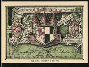 Notgeld Marggrabowa 1920, 25 Pfennig, Ritterzug am See