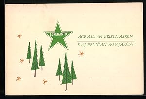 Ansichtskarte Weihnachts- und Neujahrsgruss auf Esperanto