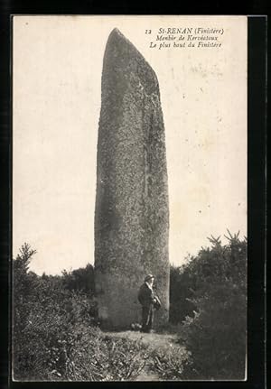 Ansichtskarte St-Renan, Menhir de Kervéatoux