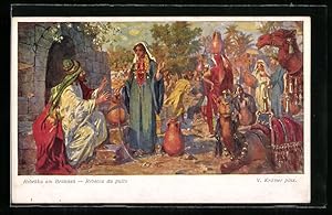 Ansichtskarte Aus der heiligen Schrift: Rebekka am Brunnen