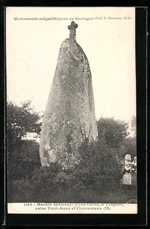 Ansichtskarte Trégunc, Menhir surmonte d`une Croix