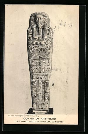 Ansichtskarte Edingburgh, Royal Scotish Museum, Coffin of Art-Heru