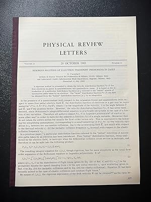 Seller image for Bloom, E.D.; Coward, D.H.; DeStaebler, H; Drees, J.; Miller, G.; Mo, L. W.; Taylor, R. E. AND WITH: Breidenback, M.; Friedman, J., L.; Hartmann, G. C.; Kendall, H.W. "High-Energy Inelastic e-p Scattering at 6(degrees) and 10(degrees). [++] In the same issue: Breidenback, M.; Friedman, J., L.; Hartmann, G. C.; Kendall, H.W. "Observed Behavior of Highly Inelastic Electron-Proton Scattering" in Physical Review Letter for sale by JF Ptak Science Books