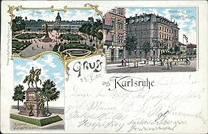 Ansichtskarte (a63 ) Baden-Württemberg Karlsruhe 1902 Gasthaus zur Stadt Baden