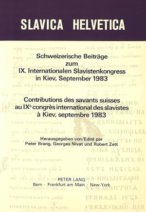 Seller image for Schweizerische Beitrge zum IX. Internationalen Slavistenkongress in Kiev, September 1983. (=Slavica Helvetica ; 22). for sale by Antiquariat Thomas Haker GmbH & Co. KG