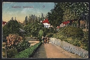 Ansichtskarte Klagenfurt, Leute im Schillerpark