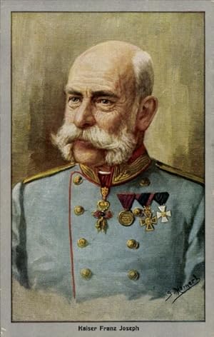 Künstler Ansichtskarte / Postkarte Hornert, G., Kaiser Franz Joseph I., Portrait in Uniform, Orden