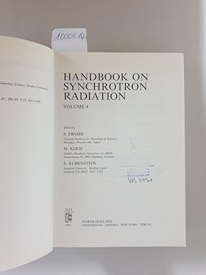 Handbook On Synchrotron Radiation : Volume 4 :