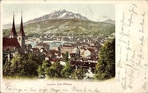 Ansichtskarte / Postkarte Luzern Stadt Schweiz, Gesamtansicht, Pilatus