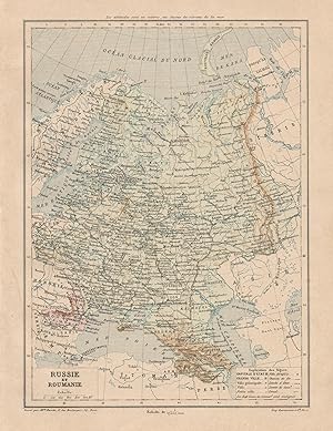 1892 Russia e Romania, Russie et Roumanie, Carta geografica, Old map, Carte géographique ancienne