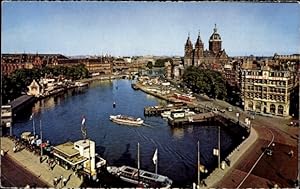 Bild des Verkufers fr Ansichtskarte / Postkarte Amsterdam Nordholland Niederlande, Prins Hendrikkade, Sankt Nikolaus Kirche zum Verkauf von akpool GmbH