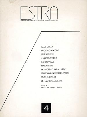 Immagine del venditore per Estra. Giugno/Settembre 1981, Anno II, n. 4 venduto da Studio Bibliografico Marini