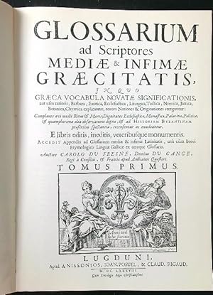 Seller image for Glossarium ad scriptores mediae et infimae graecitatis 2 voll. for sale by Miliardi di Parole