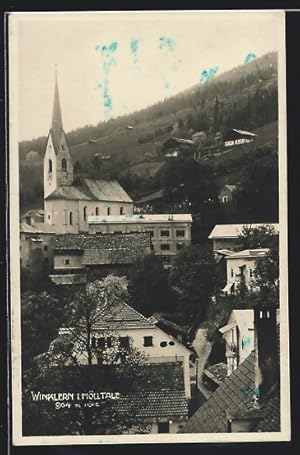 Ansichtskarte Winklern im Mölltal, Blick zum Gasthof und zur Kirche