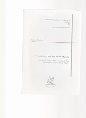 Imagen del vendedor de Vertuschung, Anklage, Rechtfertigung. Impromptus zum Rckblick der deutschen Philosophie auf das "Dritte Reich" (Bonner Philosophische Vortrge und Studien, 23) a la venta por Buchshop Heitabu