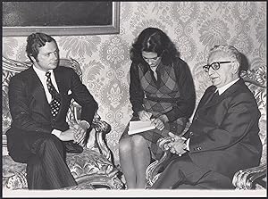 Presidente della Repubblica Giovanni Leone intervistato al Quirinale, Roma 1976 Foto 24 x 18