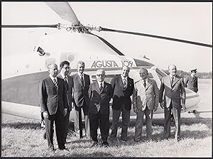 Presidente Giovanni Leone a presentazione Nuovo Elicottero Agusta 109 Hirunda, Roma 1975, Foto 24...