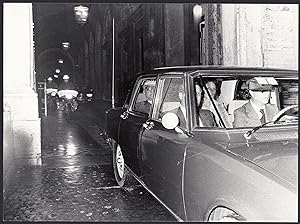 Presidente della Repubblica Giovanni Leone in auto dopo le dimissioni, Roma 1978, Foto 24 x 18