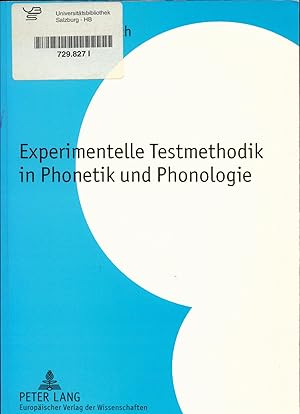 Seller image for Experimentelle Testmethodik in Phonetik und Phonologie for sale by avelibro OHG