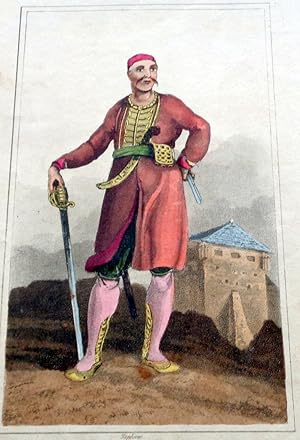 A "Touppenese" Count (Military figure of Cattaro in Dalmatia). Hand-coloured Aquatint c1800